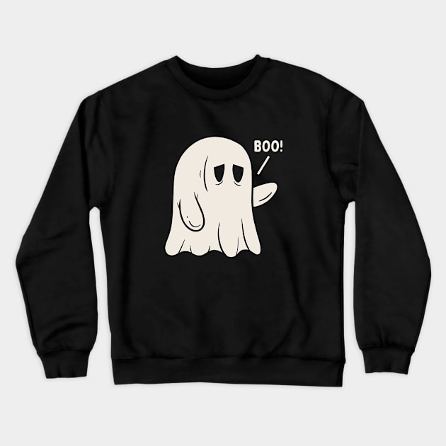 Tired Ghost Boo Crewneck Sweatshirt by Bruno Pires